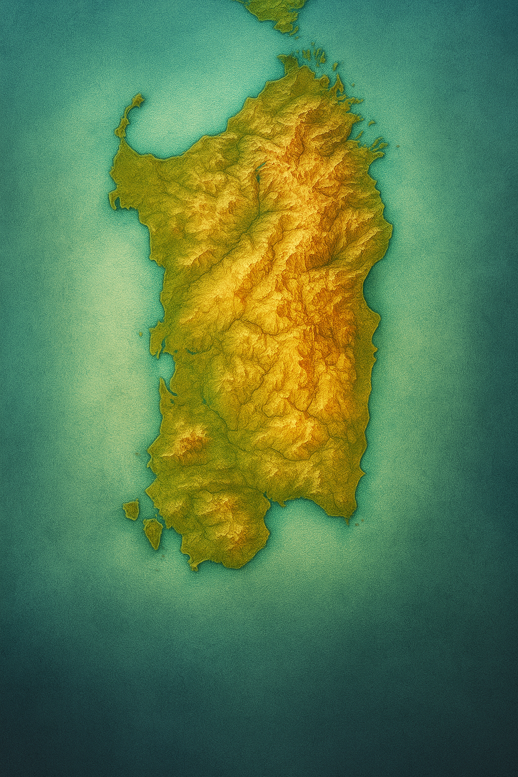 Provinces of Sardinia. Aerial view of the provinces of Sardinia, between turquoise sea, mountains and authentic villages